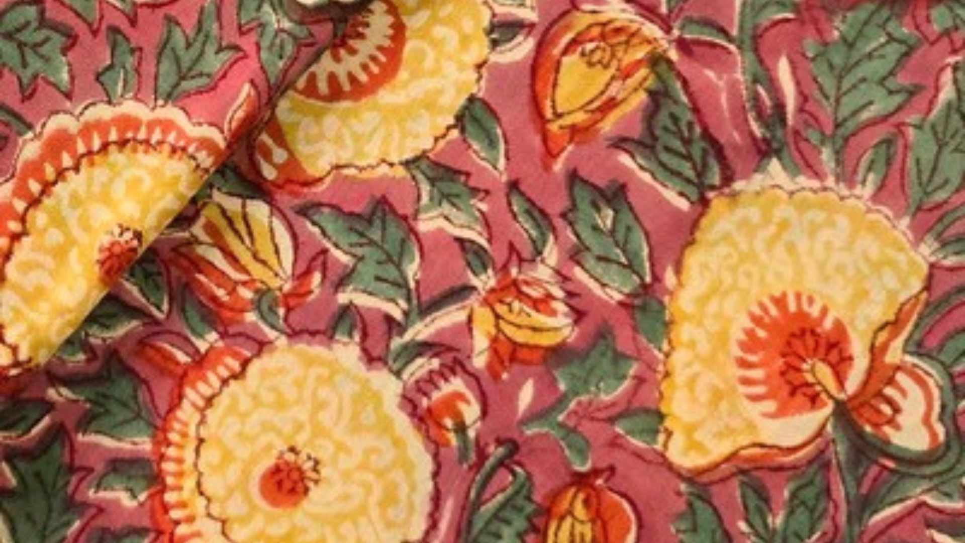 Wild Flower Jaal Hand Block Print Fabric